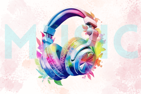Download Floral Gaming Headset Watercolor Clipart - Gaming Collection