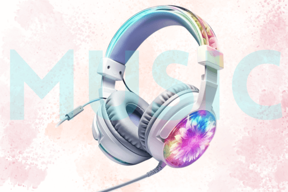 Download Floral Gaming Headset Watercolor Clipart - Gaming Collection