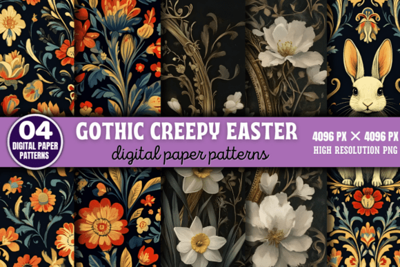 Download Gothic Creepy Easter Digital Paper 6 - Gothic creepy Collection