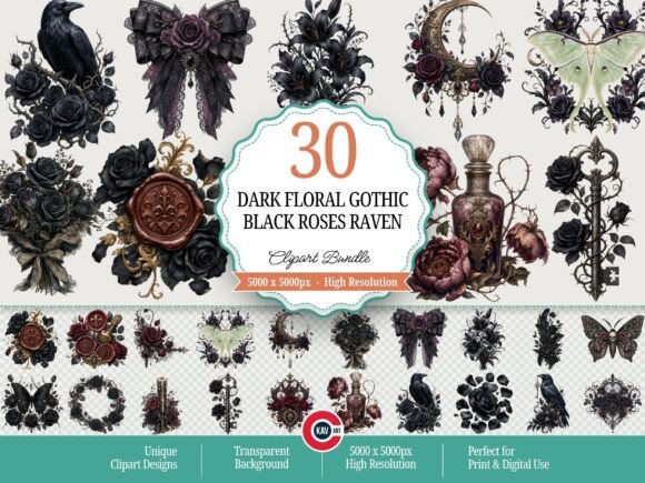Download Dark Floral Gothic Clipart - Premium Resources