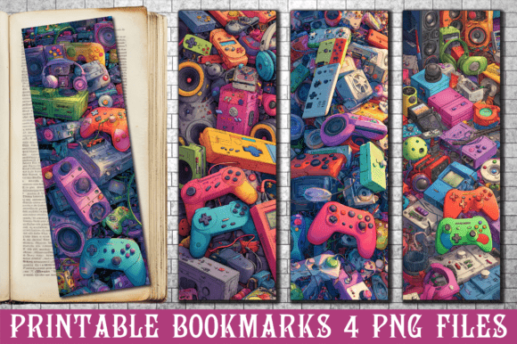 Download Vintage Retro Tech Gaming Bookmarks PNG - Gaming Collection