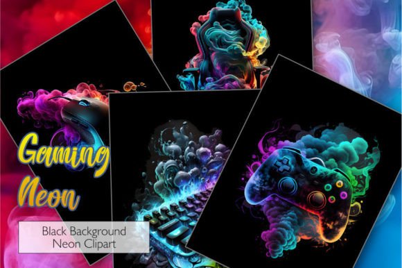 Download Gaming PNG Sublimation Neon Postcards - Gaming Collection