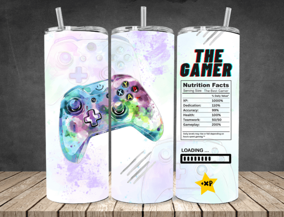 Download Gaming Inspired 20oz Skinny Tumbler Wrap - Gaming Collection