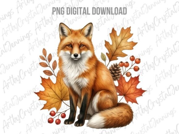 Download Watercolor Autumn Fox Wildlife PNG - Wildlife Collection