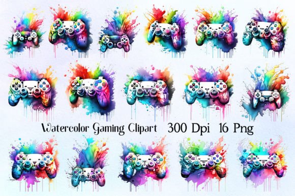 Download Watercolor Gaming Clipart - Gaming Collection